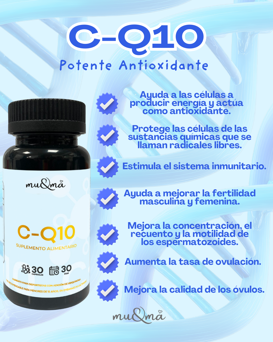 C-Q10 — Coenzima Q10 con Lecitina de Girasol | Antioxidante Alta Absorción - Imagen 3