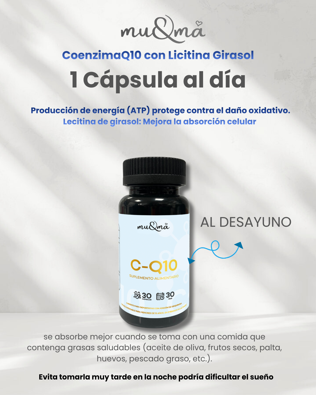 C-Q10 — Coenzima Q10 con Lecitina de Girasol | Antioxidante Alta Absorción - Imagen 4