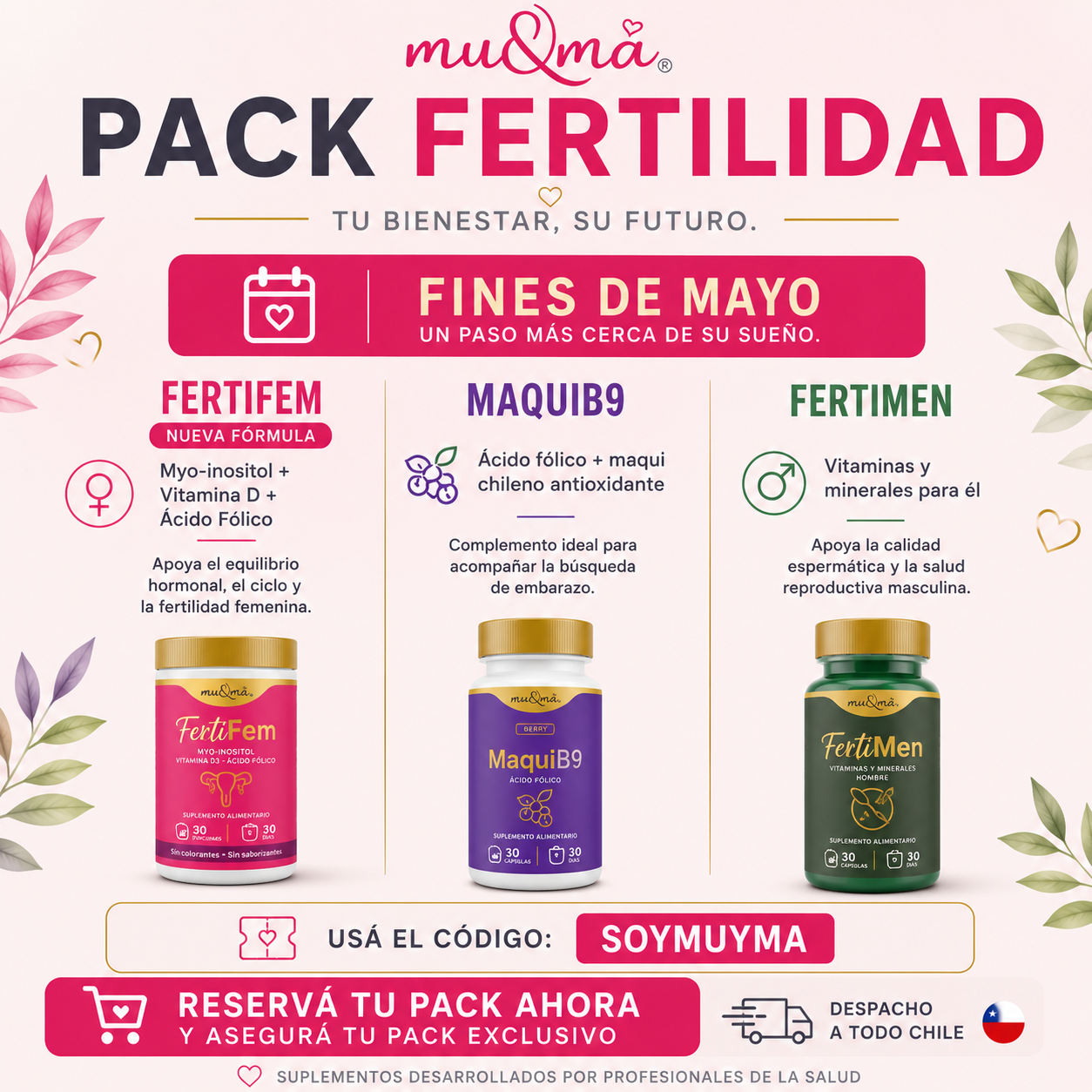 Pack Fertilidad Parejas — FertiFem inositol + FertiMen + Ácido Fólico