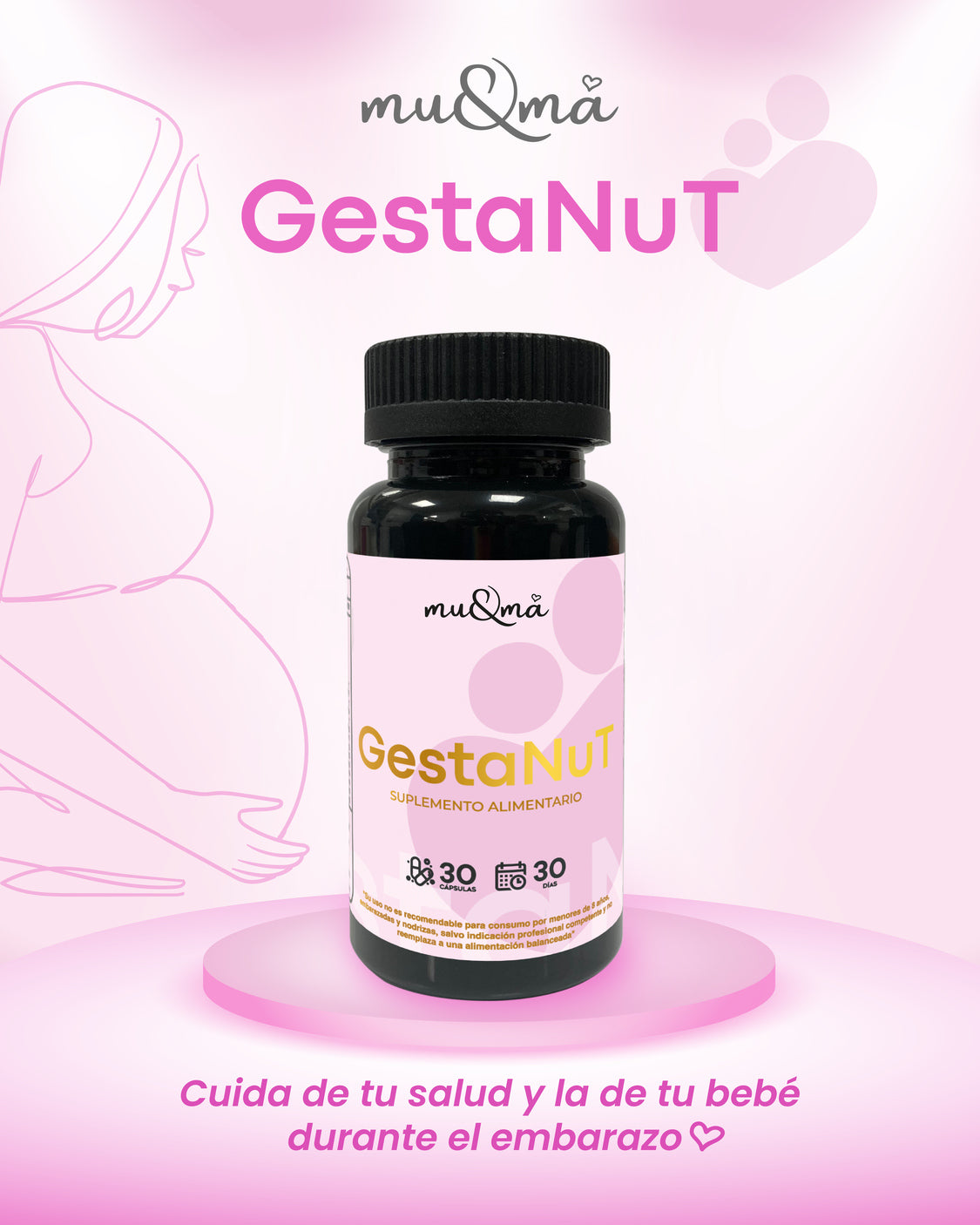 GestaNut — Vitaminas + Zinc + Yodo (cochayuyo) | Suplemento nutricional Embarazo - Imagen 4