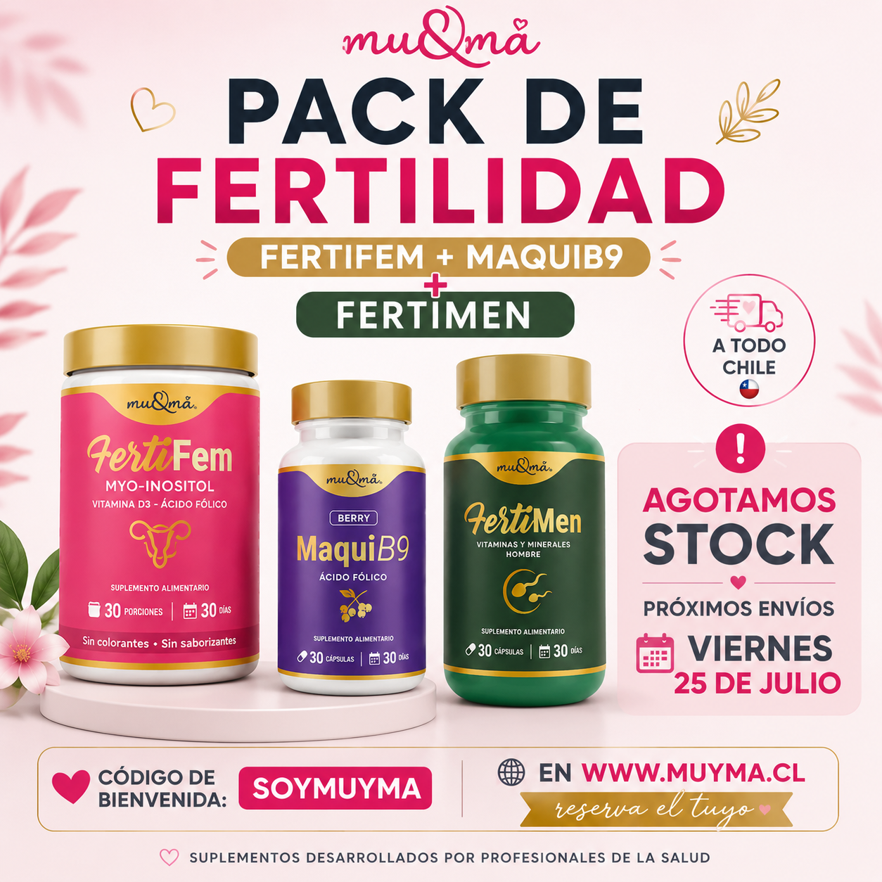 Pack Fertilidad Parejas — FertiFem inositol + FertiMen + Ácido Fólico