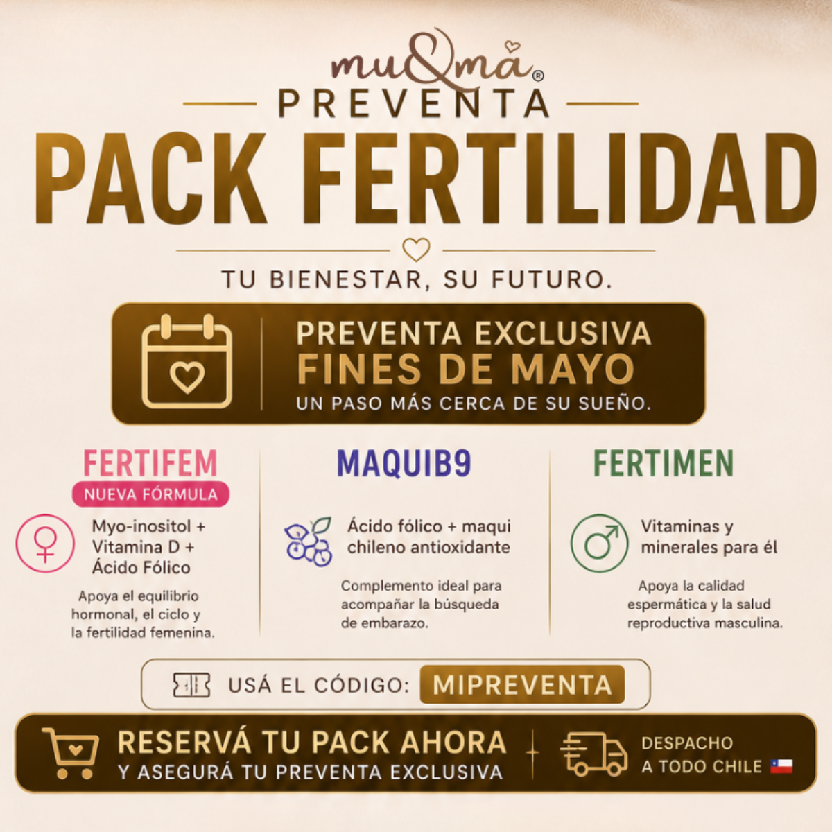 Pack Fertilidad Parejas — FertiFem inositol + FertiMen + Ácido Fólico